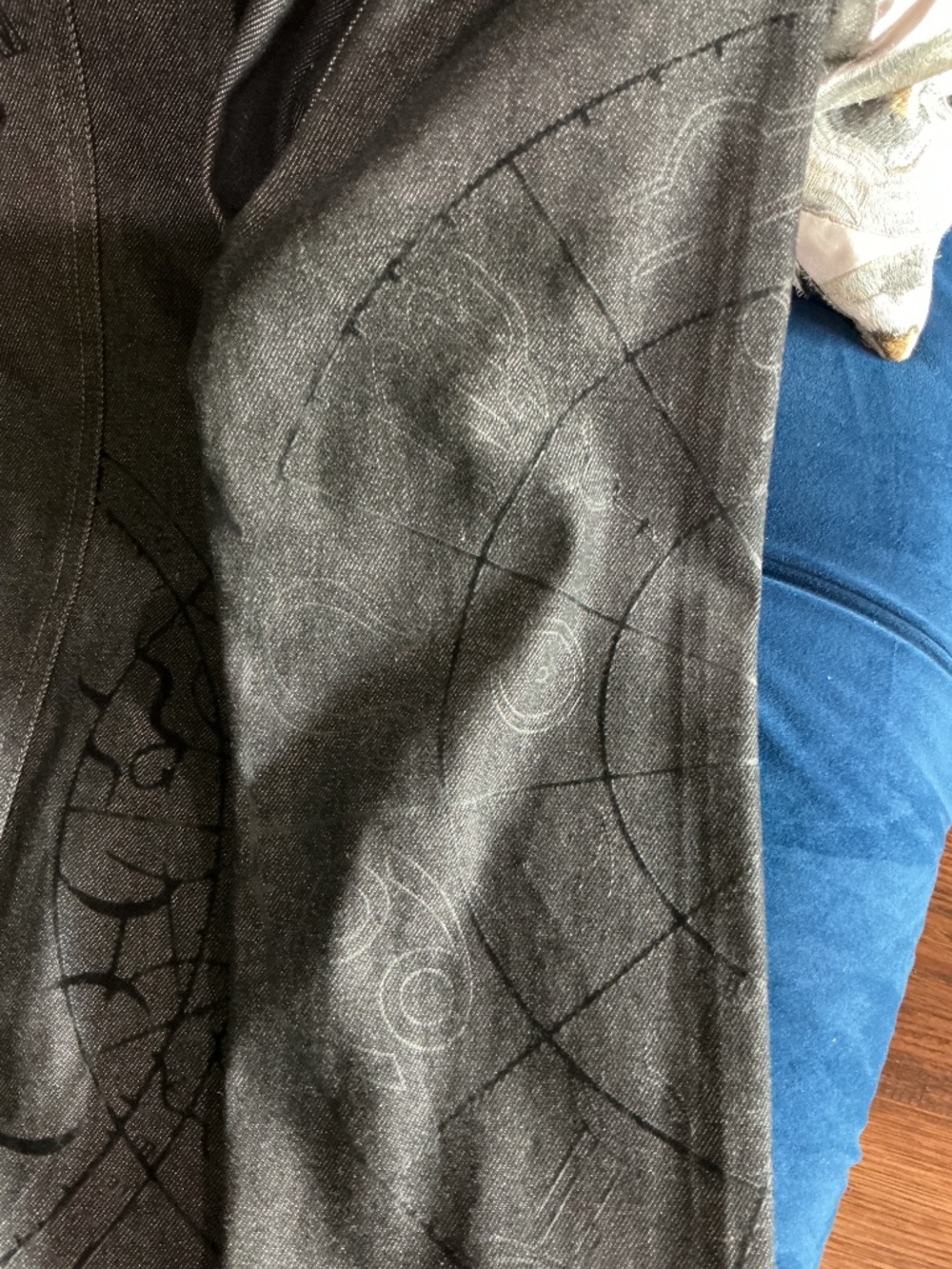Biche de Bere Vintage Black Denim Long Jacket M - Picture 4 of 7